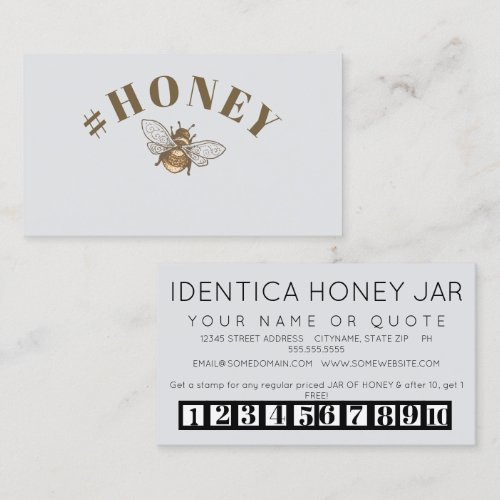 HONEY hashtag loyalty punch card