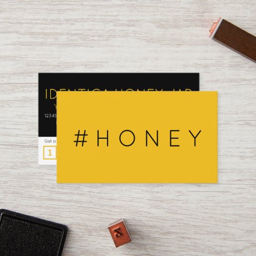 HONEY hashtag loyalty punch card