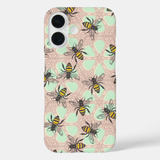 honey hive floral mint parma iPhone 16 case