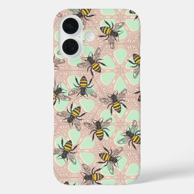 honey hive floral mint parma Case-Mate iPhone case (Back)