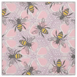 honey hive floral pink mauve fabric