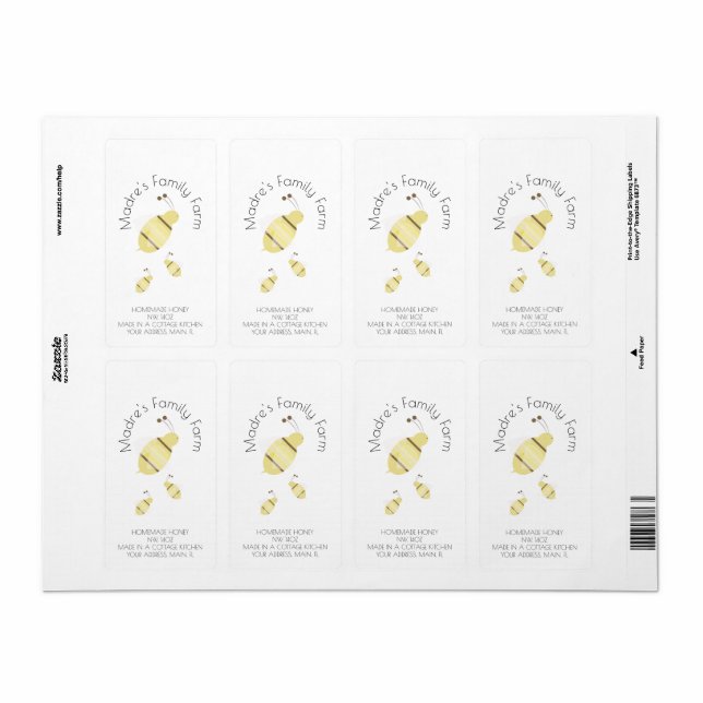 Honey Homemade Farm Business Label (Full Sheet)