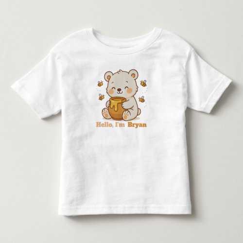 Honey Hug Bear Cute Animal Custom Illustration Toddler T-shirt