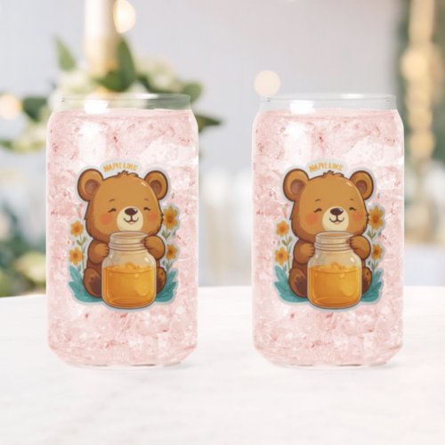 Honey Hug Bear Essentials for a Sweet Life Can Glass