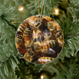 Honey, I Love You, Honey Bees Ceramic Ornament
