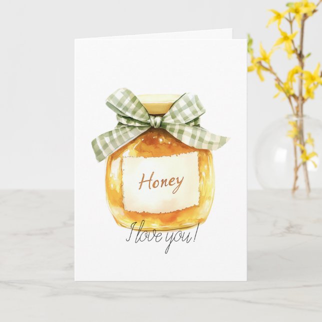 Honey, I love you Honey Jar Card (Yellow Flower)