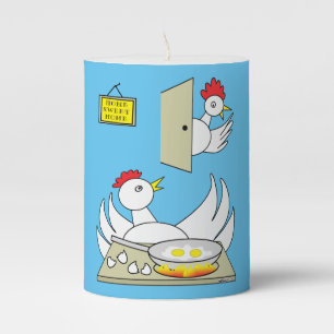 Honey I'm Home Chickens Pillar Candle