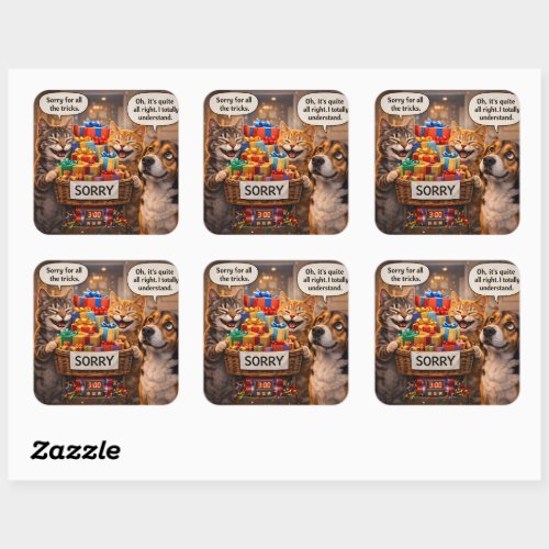 Honey, I'm sorry cat and dog apologies stickers la