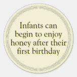 Honey Infant Warning Gold Classic Round Sticker