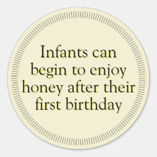 Honey Infant Warning Gold Classic Round Sticker