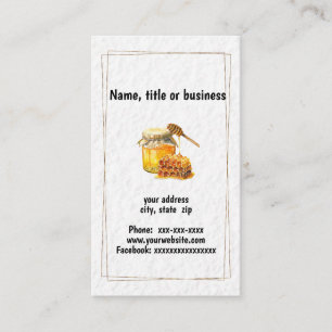 Honey jar and honeycomb  business card