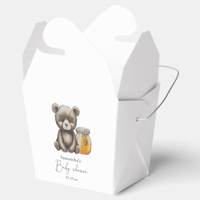 Honey jar and teddy Bear baby shower Favor Boxes (Opened)