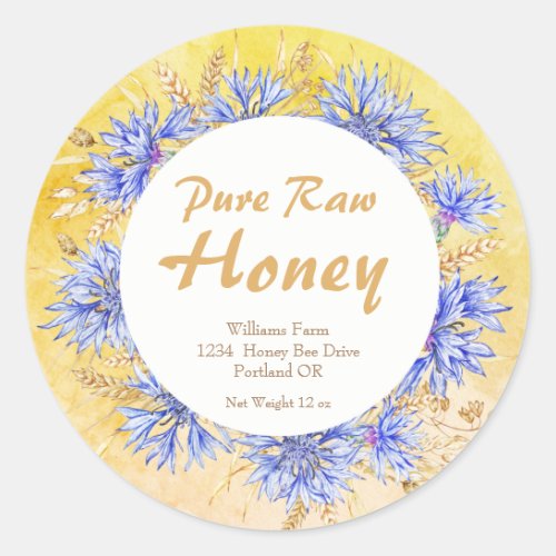 Honey Jar Apiary  Label  Wildflower Honey
