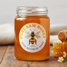 Honey Jar Bee Apiary Waterproof Product Label