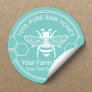 Honey Jar Bee Honey Apiary Teal Beekeeper Farm Classic Round Sticker