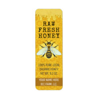 Honey Jar Bee Labels | Honeybee Honeycomb Apiary