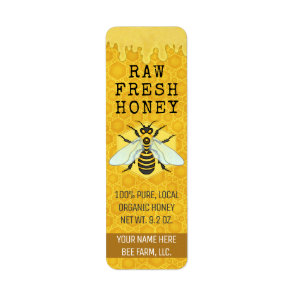 Honey Jar Bee Labels | Honeybee Honeycomb Apiary