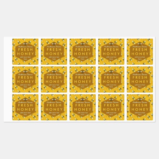 Honey Jar Bees and Honeycomb Apiary Farm Business Labels | Zazzle