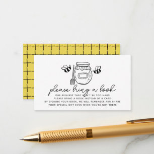 Honey Jar & Bees Baby Shower Book Request Enclosure Card