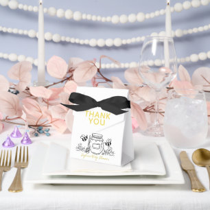 Honey Jar & Bees Hand-drawn White Baby Shower Favor Boxes