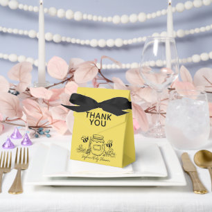 Honey Jar & Bees Hand-drawn Yellow Baby Shower Favor Boxes
