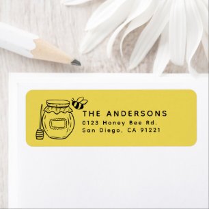 Honey Jar & Bees Return Address Label