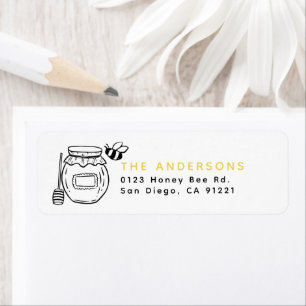 Honey Jar & Bees Return Address Label