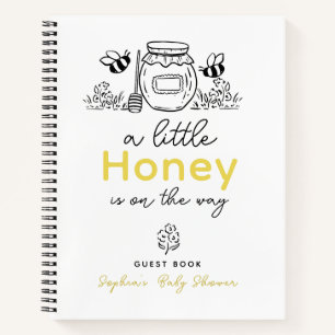 Honey Jar & Bees White Baby Shower Guest Book