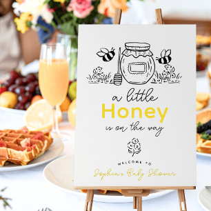 Honey Jar & Bees White Baby Shower Welcome Foam Board