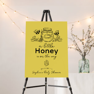 Honey Jar & Bees Yellow Baby Shower Welcome Foam Board