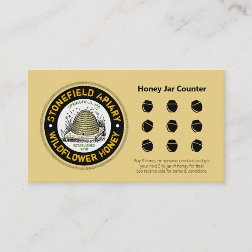 Honey Jar Counter Light Amber Loyalty Card