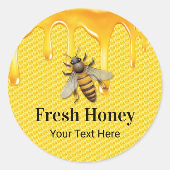 Honey Jar Fresh Bee & Apiary Beekeeper Classic Round Sticker