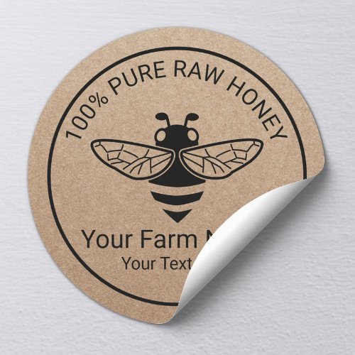 Honey Jar Fresh Honey Bee Apiary Beekeeper Classic Round Sticker