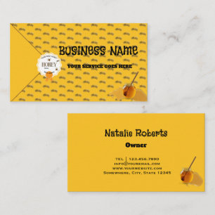 Honey Jar Honeybee Honeycomb Bee Apiary Business Card