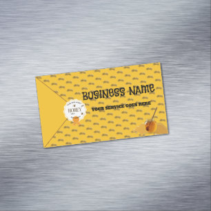 Honey Jar Honeybee Honeycomb Bee Apiary Business Card Magnet