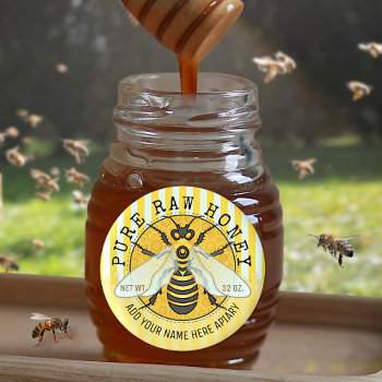 Honey Jar Honeybee Honeycomb Bee Apiary Business Labels by FancyCelebration at Zazzle