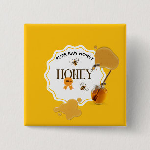 Honey Jar Honeybee Honeycomb Bee Apiary Button