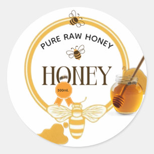 Honey Jar Honeybee Honeycomb Bee Apiary Classic Round Sticker