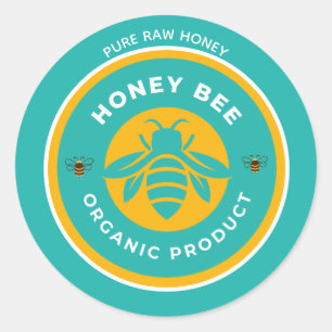 Honey Jar Honeybee Honeycomb Bee Apiary Classic Round Sticker