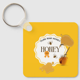 Honey Jar Honeybee Honeycomb Bee Apiary Keychain