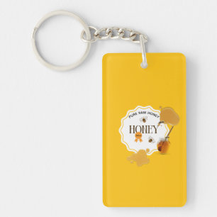 Honey Jar Honeybee Honeycomb Bee Apiary Keychain