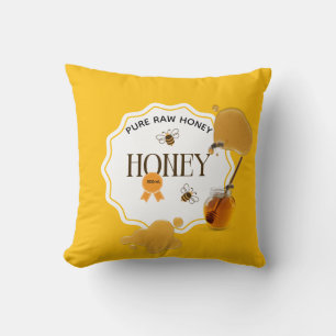 Honey Jar Honeybee Honeycomb Bee Apiary Throw Pillow