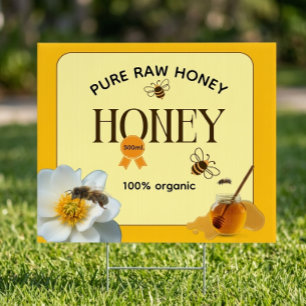 Honey Jar Honeybee Honeycomb Bee Apiary Yard Sign