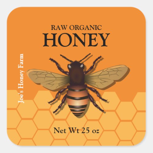 Honey Jar Honeycomb Label Sticker