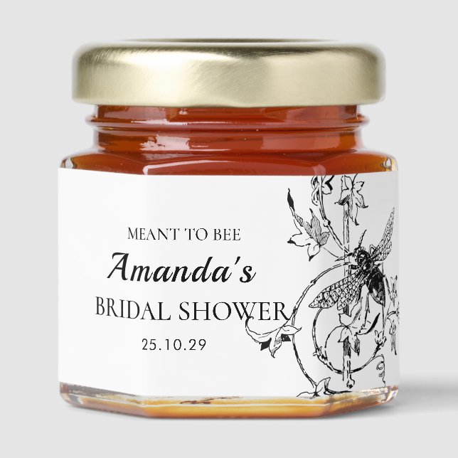 Honey Jar Label Bridal Shower Wedding Favors (Front)