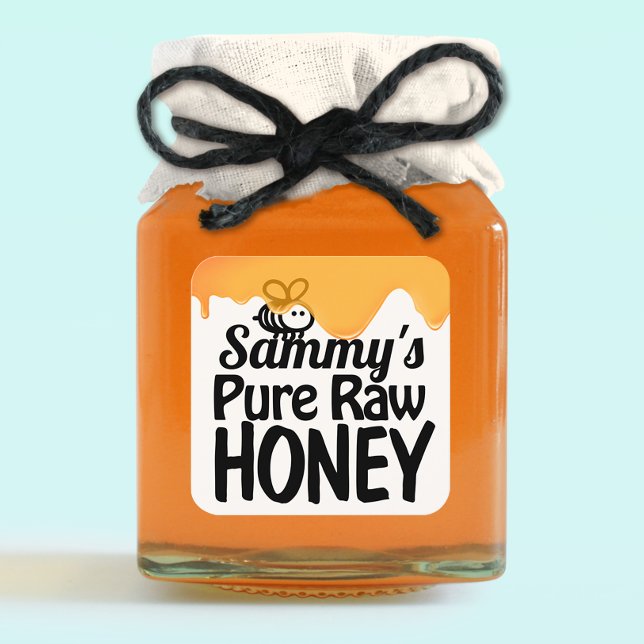 Honey Jar Label Dripping Raw Local Honey  (Creator Uploaded)