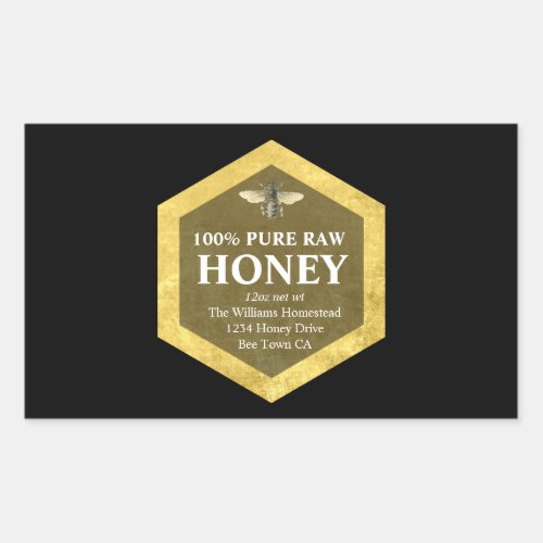 Honey Jar Label  Honey Bee  and Apiary Name