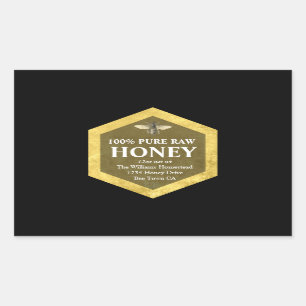 Honey Jar Label Honey Bee and Apiary Name