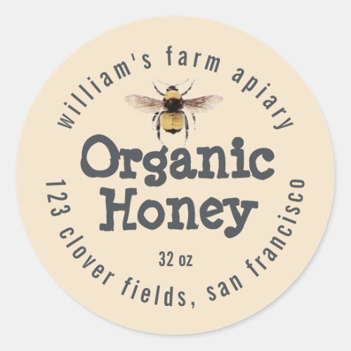 Honey Jar Label Honey Bee Apiary 