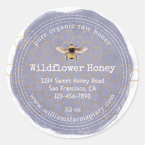 Honey Jar Label Honeybee Apiary